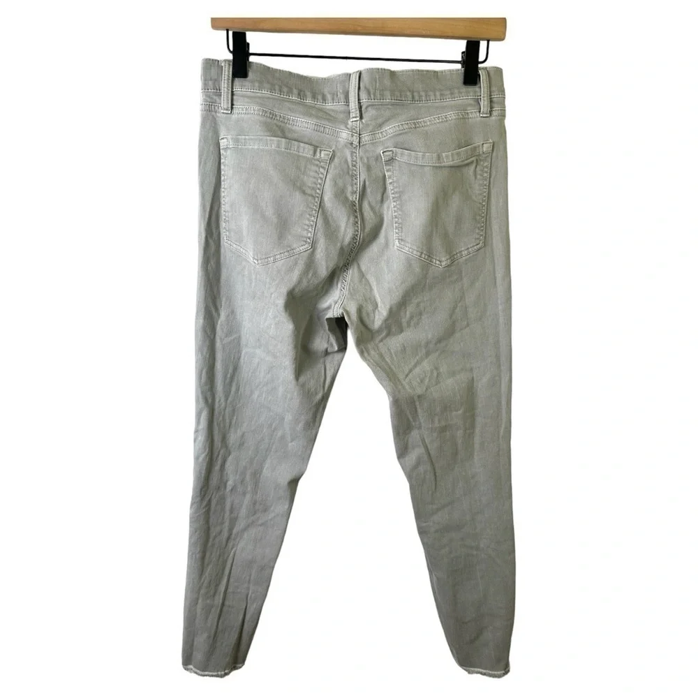 Loft Pants Womens 28 6 Jeans Modern Skinny Crop Light Gray Straight Leg Raw Hem - Picture 2 of 9
